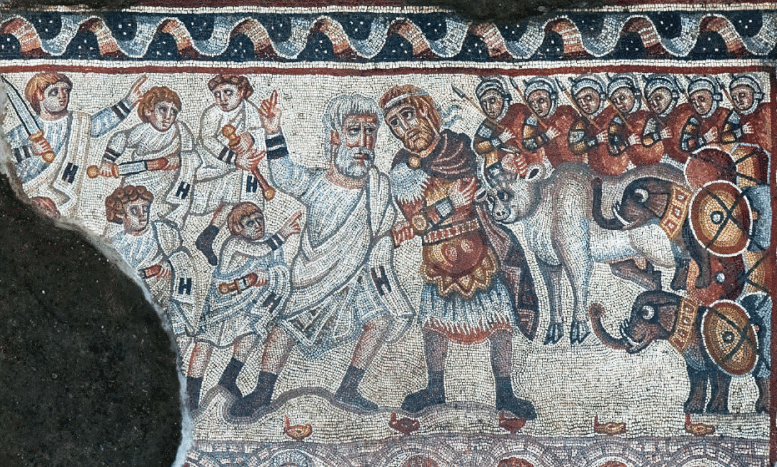 Les splendeurs de la mosaïque antique de Huqoq, avec Samson et ses