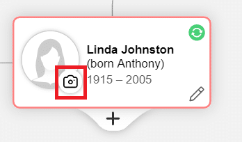 Camera icon for adding a profile photo