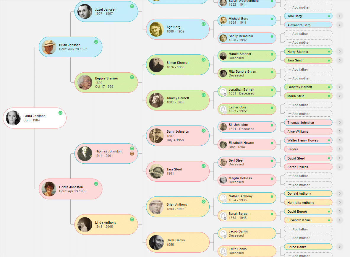 Color coding in Pedigree view