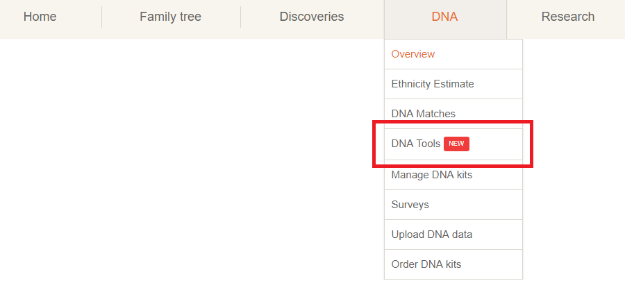 Accessing the new DNA Tools section (Click to zoom)