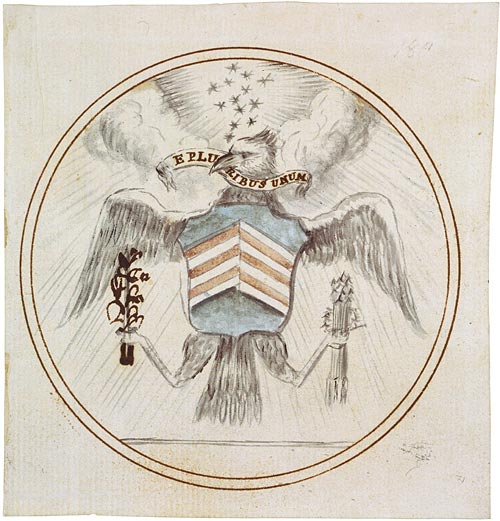 Charles Thomson’s sketch for the Great Seal of the United States, 1782; National Archives of the United States