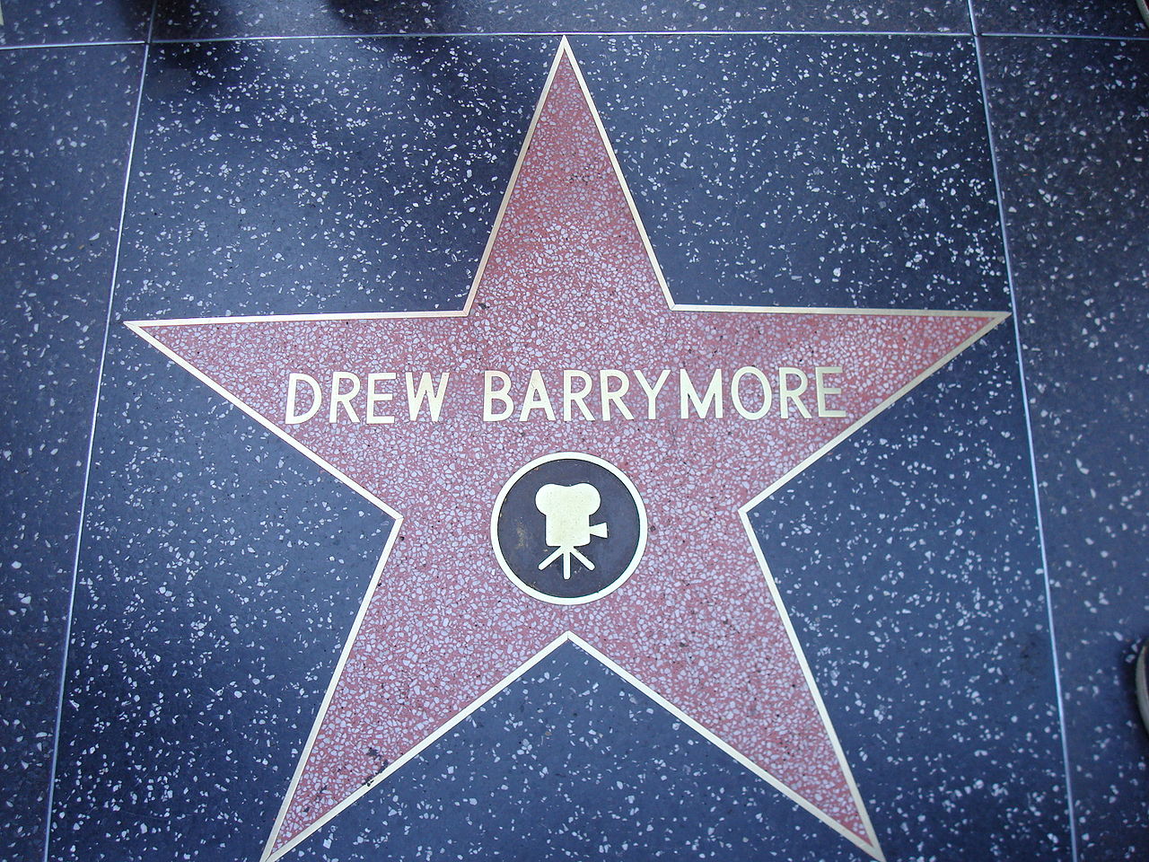 Drew Barrymore’s star on the Hollywood Walk of Fame.