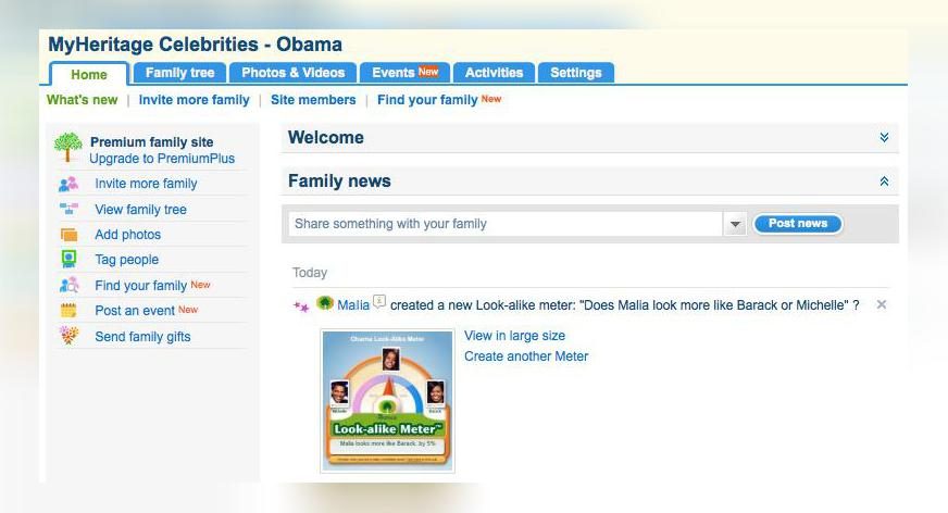 Get the look-alike meter on your family site