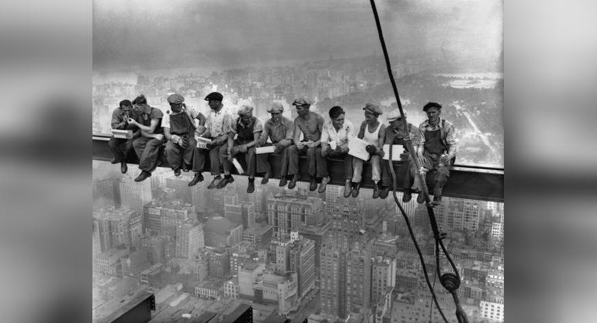 Ebbets 47.5x35.5 Vintage Photography Ironworkers New York City NYC Manhattan Buyartforless Large Lunch ATOP a Skyscraper 1932 by Charles C