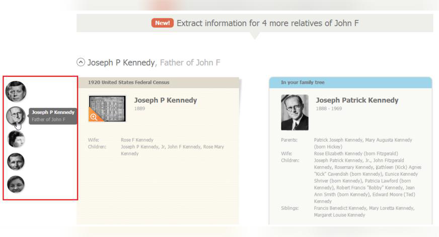 New: Add family tree profiles from historical records