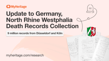 MyHeritage Updates Germany, North Rhine Westphalia, Death Index 1874–1938 with 9 Million Records
