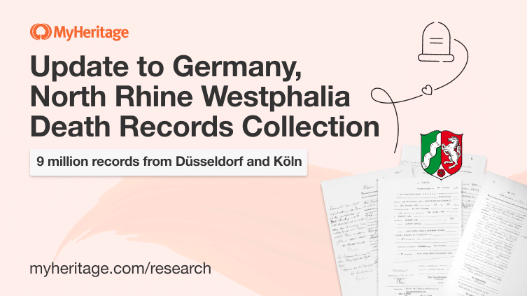 MyHeritage Updates Germany, North Rhine Westphalia, Death Index 1874–1938 with 9 Million Records