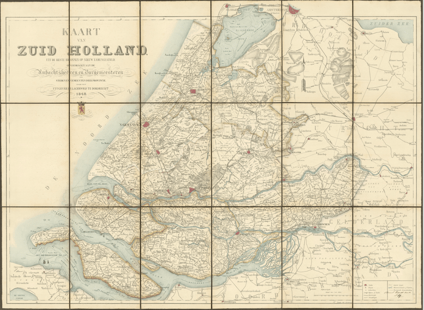 Map of South Holland, 1848. [Credit: Nationaal Archief]