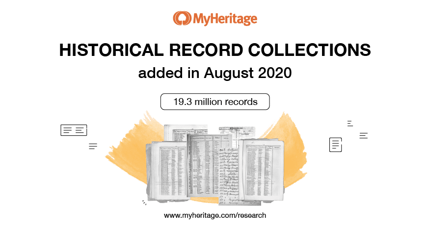 Historical Record Collections Added in August 2020