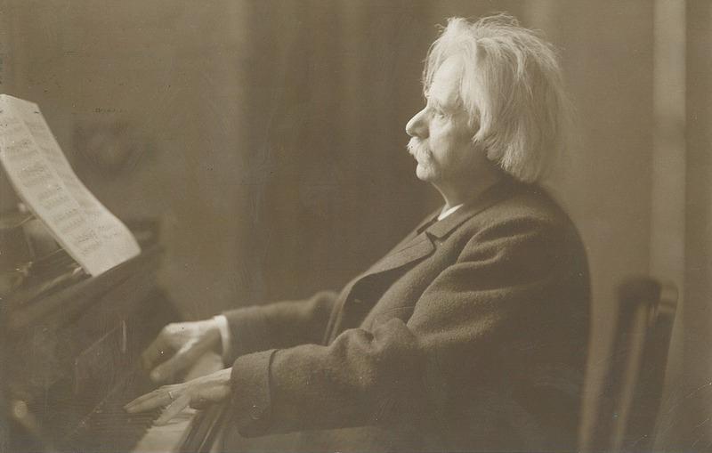 Edvard Grieg on the Grand Piano, circa 1900. [Credit: The Oslo Museum]