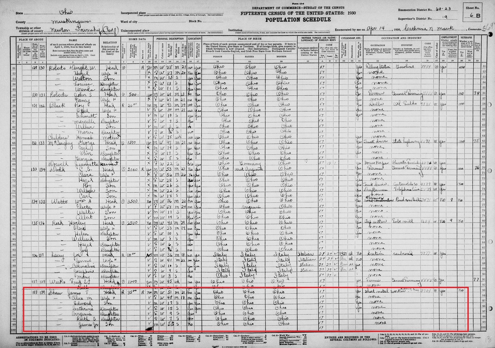  [Credit: MyHeritage 1930 U.S. Census Records]