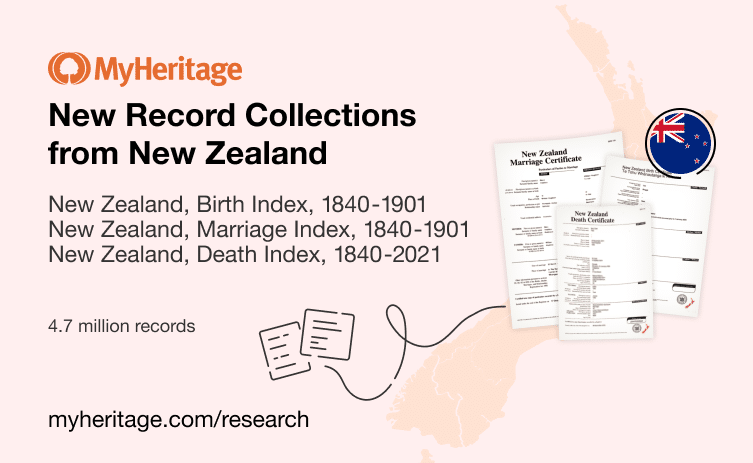 MyHeritage Publishes Three Record Collections from New Zealand