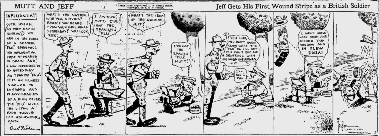 Spokane Chronicle, August 27, 1918, cartoon by Bud Fisher
