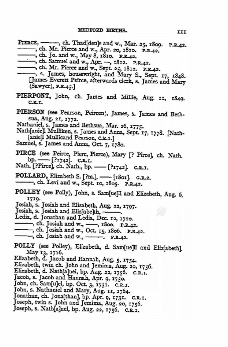 Birth record of John Pierpont [Credit: Medford Birth Records]