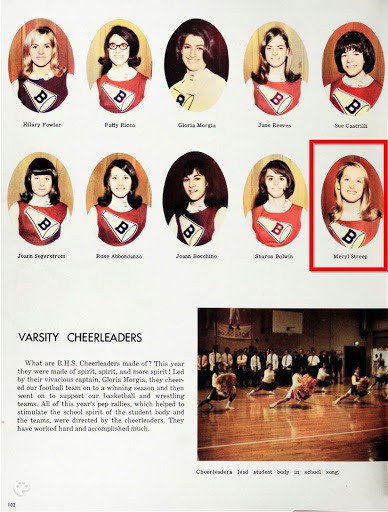 Meryl as a varsity cheerleader