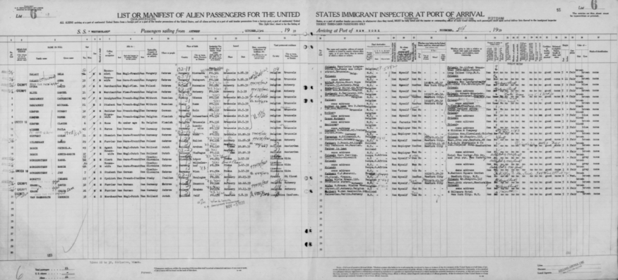 Ellis Island y otras Listas de Pasajeros de New York, 1820–1957 – Albert Einstein, MyHeritage SuperSearch™.
