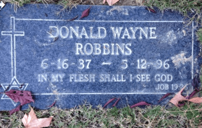 Donald’s final resting place in Westwood Hills Memorial Park, Placerville, California.