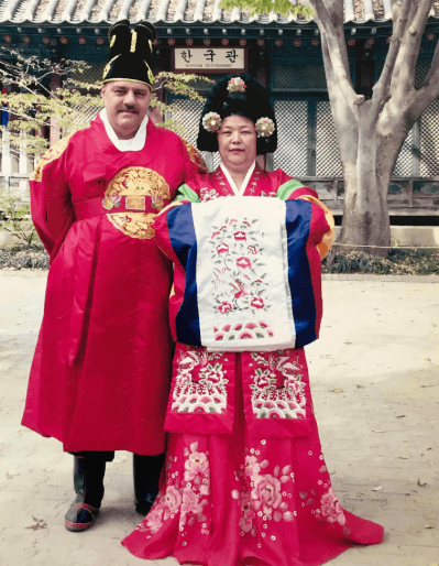 Leonard and Chong visiting Korea a few years before Leonard’s death
