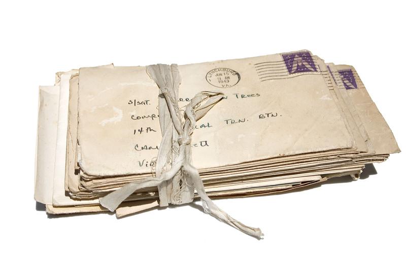 Old letters sent to family and friends