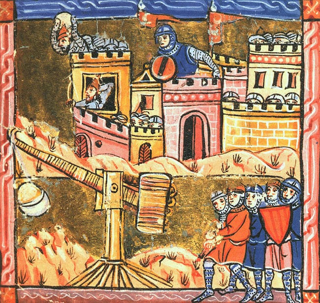 A 13th-century depiction of the Siege of Acre during the Third Crusade