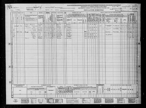 Al Pacino’s grandfather James and his household in the 1940 U.S. Census on MyHeritage, line 6